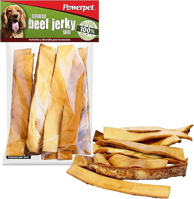 Powerpet Treats Natural Smoked Beef Jerky Skin for Dogs - High Protein, Grain-Free, Long-Lasting ... | Amazon (US)
