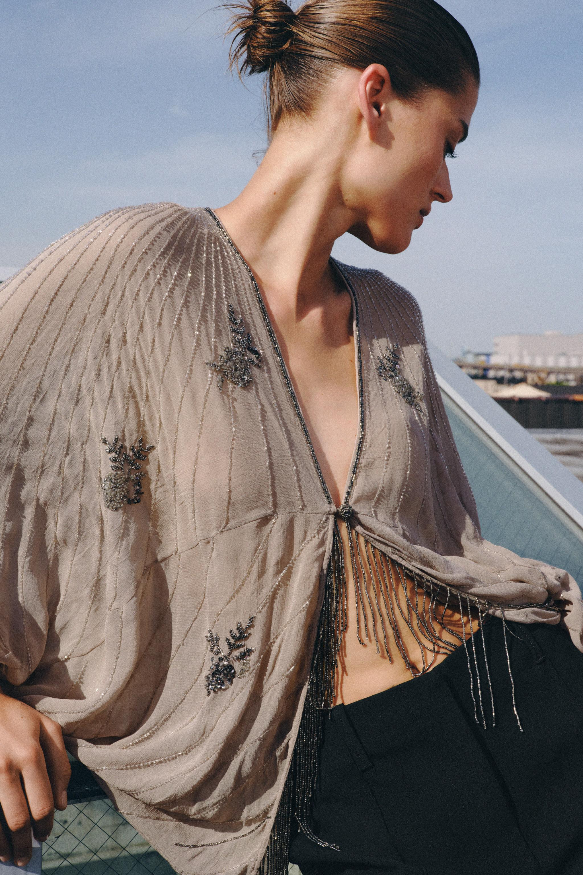 LIMITED EDITION EMBROIDERED BEADED TOP | Zara UK