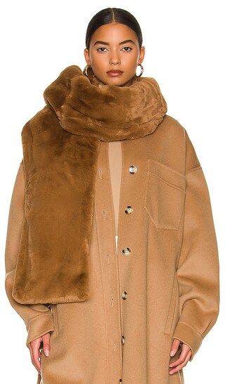 Iris Faux Fur Scarf in Camel | Revolve Clothing (Global)