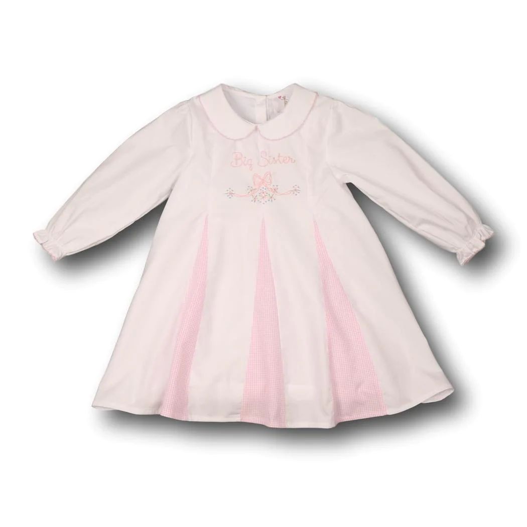 Pink and White "Big Sister" Dress | Eliza James Kids