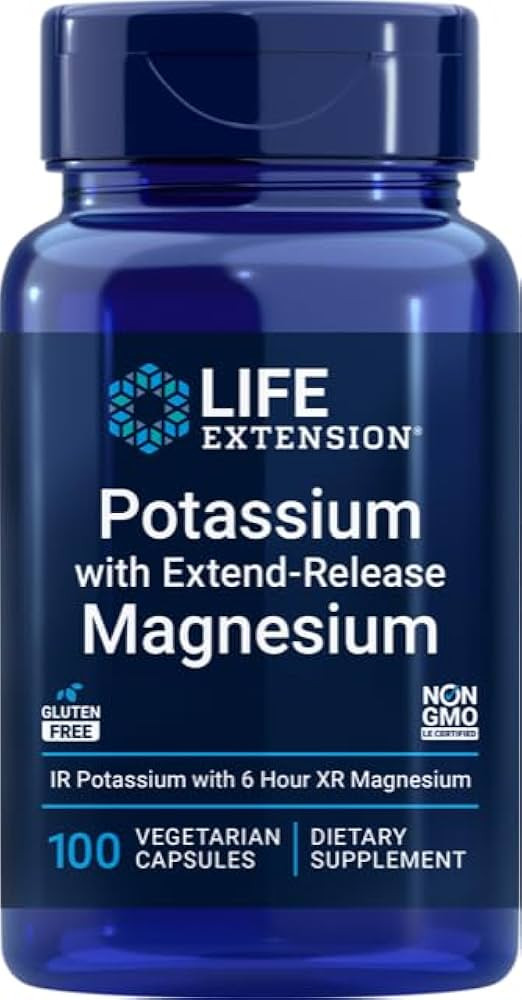 Life Extension 99mg Potassium with Extend-Release Magnesium 250mg, 100 Veg Caps - Gluten-Free –... | Amazon (US)