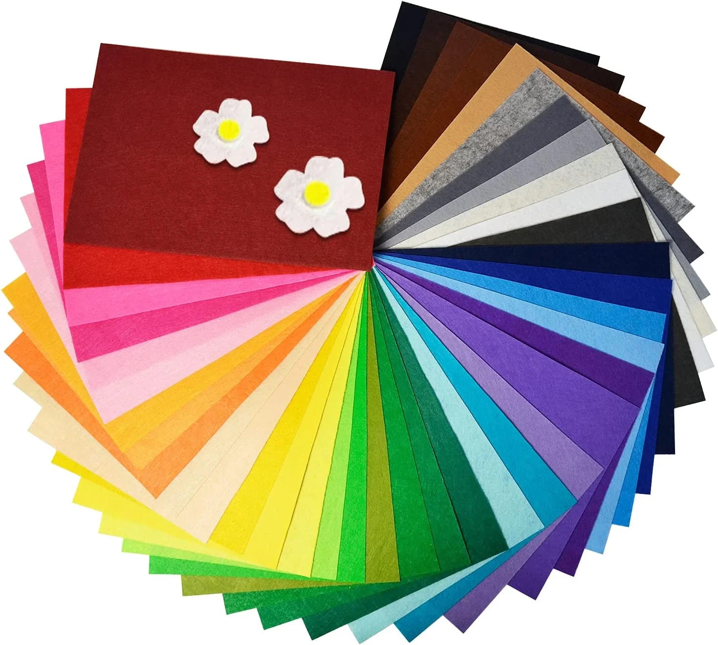 40Pcs Felt Fabric Sheets, 6 x 6 inch DIY Craft Felt 1mm Thick, Non-Woven Fabric for Patchwork, Sc... | Walmart (US)