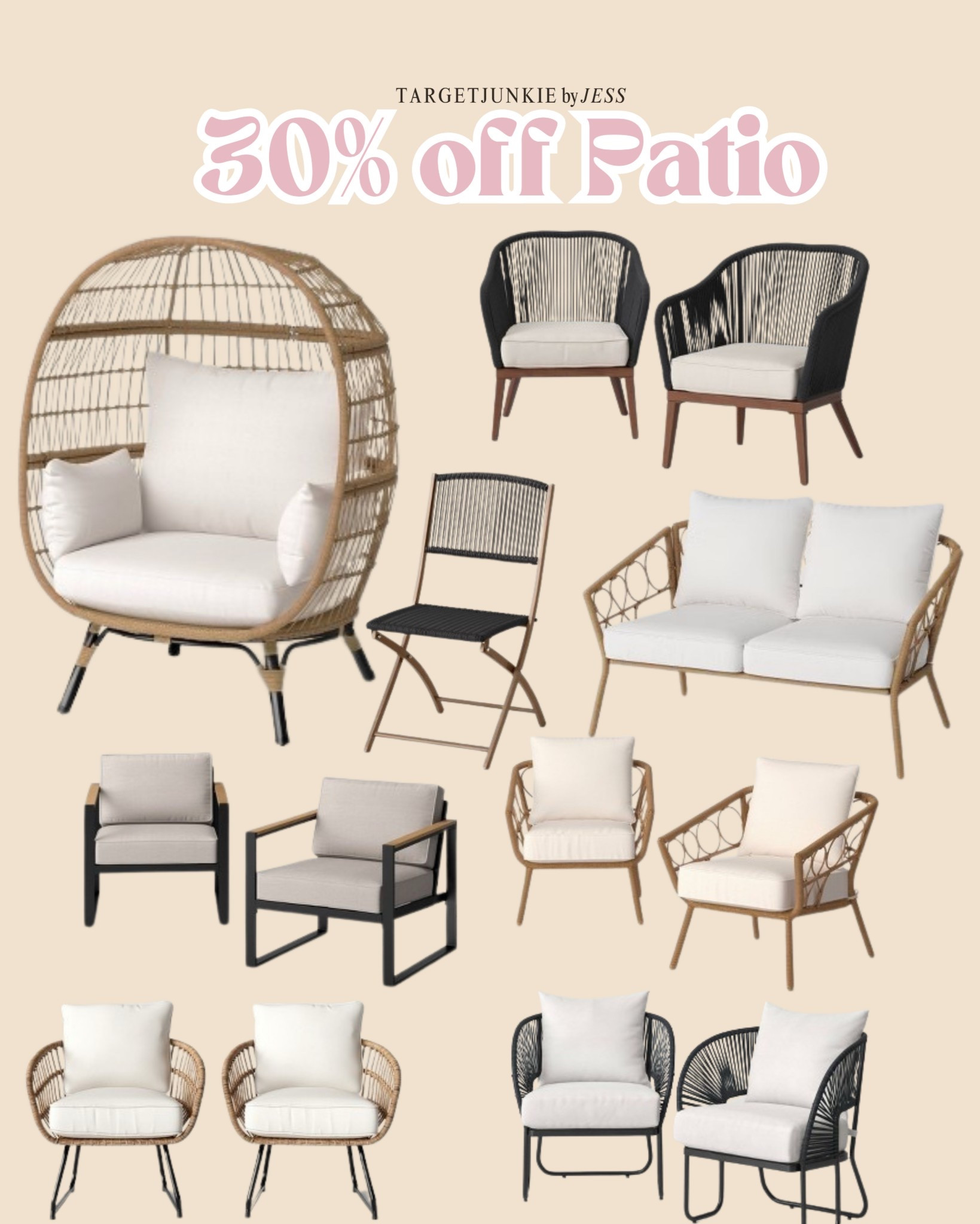 Last day to save 30% off patio chairs with Target circle 

Target finds, Target deals, Target circle, patio furniture 

#LTKHome #LTKSaleAlert