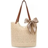 SUOSDEY Crochet Beach Bag for Women with Zipper,Summer Straw Beach Tote Bag Woven Boho Shoulder B... | Walmart (US)