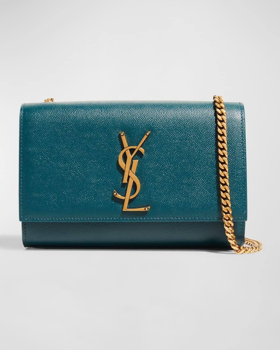 Saint Laurent Kate Small Grain de Poudre Chain Crossbody Bag | Neiman Marcus
