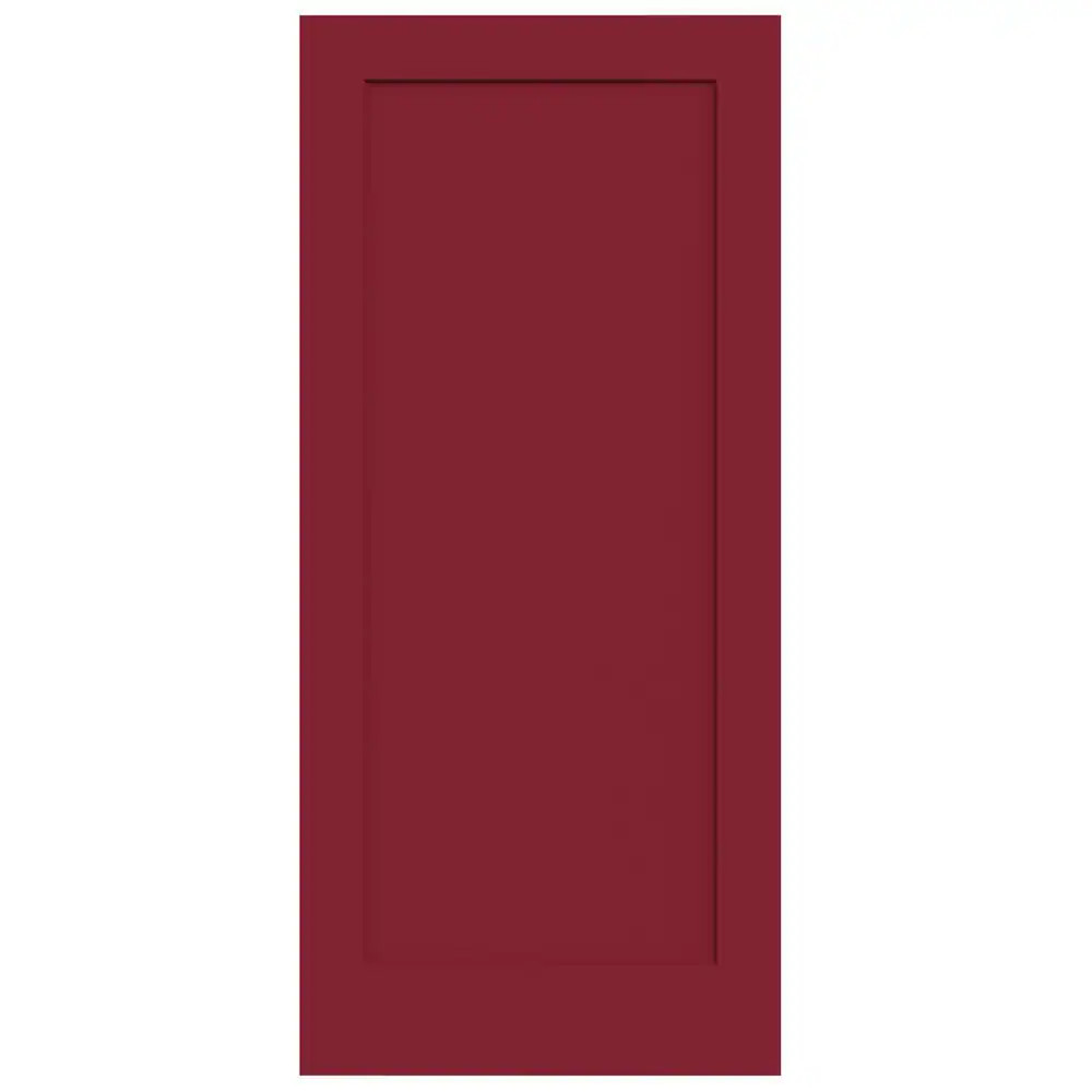 JELD-WEN Madison 36-in x 80-in Cranberry 1-panel Smooth Hollow core Prefinished Molded composite Slab Door one_size in Red | LOWOLJW191200374 | Lowe's
