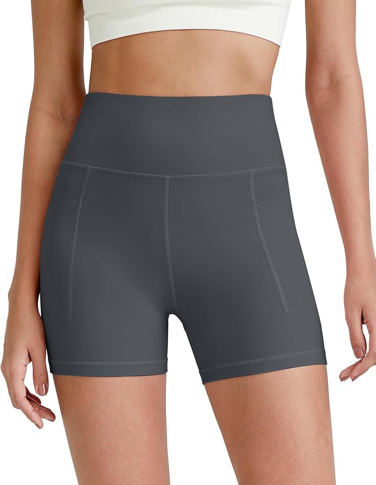 G4Free Barefeel Biker Shorts for Women with Pockets High Waisted Workout Athletic Gym Legging Sho... | Amazon (US)
