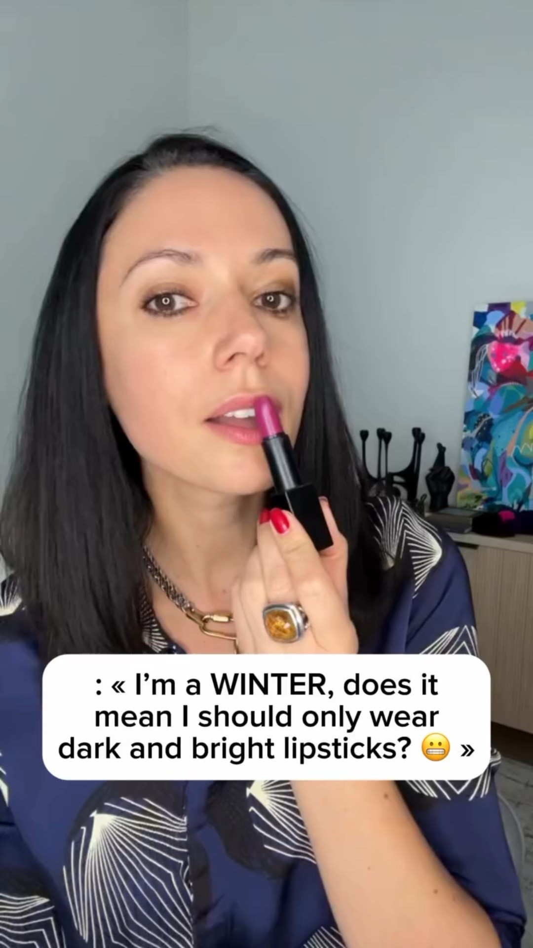 💄 Deep Winters: You Don’t Always Have to Go Bold

Deep Winters are often celebrated for their rich, intense features—and yes, your palette supports powerful lipsticks like plum, wine, or deep cherry. But what if you want something softer for daily wear?

Here’s the trick: you don’t have to abandon your deep shades—you can adapt them. Apply your usual bold lipstick and layer a bit of clear lip gloss or a nourishing oil on top. You’ll instantly soften the look, creating a more natural, everyday version of your bold beauty. It’s still you—just a little more subtle ✨

Knowing how to adjust within your palette is one of the biggest color mastery flexes.

🎯 Want an easy guide to adapt shades within your palette? My Ultimate Palette will give you not only your best bolds, but also muted, sheer, and glossy variations that work effortlessly with your tone.

🛍 Grab yours now and start mastering the full potential of your colors.

#DeepWinter #LipstickHacks #ColorAnalysisTips #WinterPalette #AgileStyling #MakeupForYourSeason #EverydayBeauty #UltimatePalette #ColorMastery