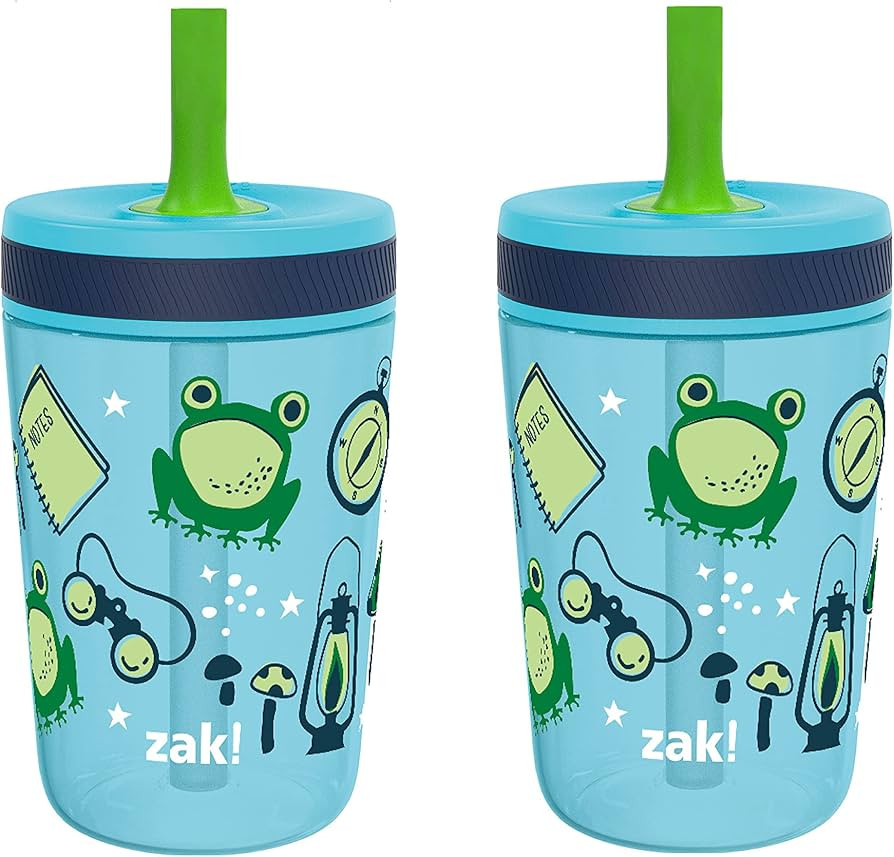 Zak Designs Kelso 15 oz Tumbler 2pc Set, (Campout) Non-BPA Leak-Proof Screw-On Lid with Straw Mad... | Amazon (US)