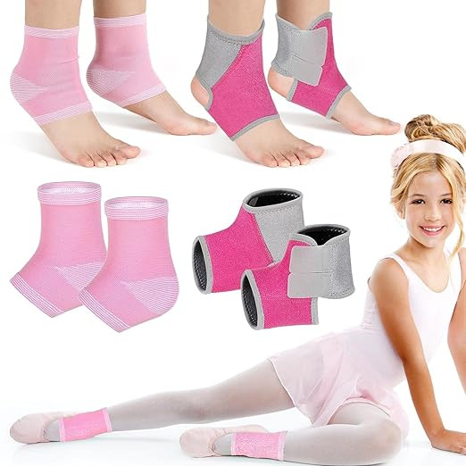 2 Pairs Kids Ankle Brace Set Foot Support Stabilizer Wraps Protector Guard Knitted Ankle Sleeve S... | Amazon (US)