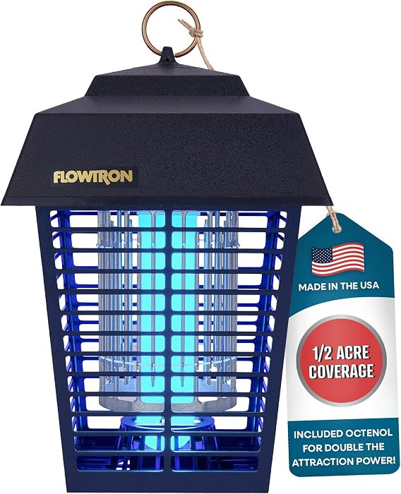 Flowtron Electric Bug Zapper 1/2 Acre Outdoor Insect Control with Dual Lure Method, 15W UV Light ... | Amazon (US)