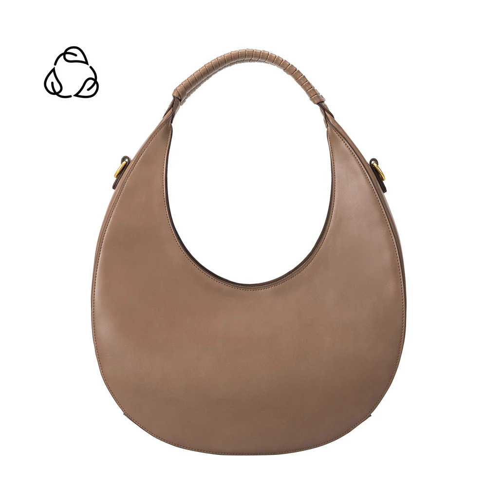 Danni Taupe Large Recycled Vegan Shoulder Bag | Melie Bianco