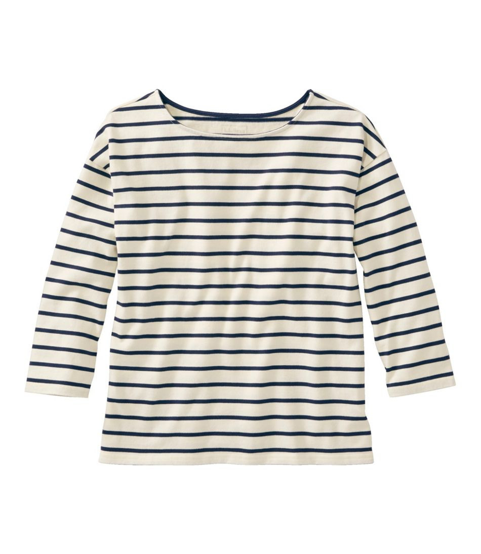 Women's Heritage Mariner Top, Boatneck Three-Quarter-Sleeve Stripe | Tees & Knit Tops at L.L.Bean | L.L. Bean