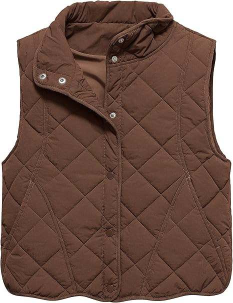 Gacaky Women's Puffer Vest Sleeveless Button Down Outerwear Warm Quilted Lightweight Down Winter ... | Amazon (US)