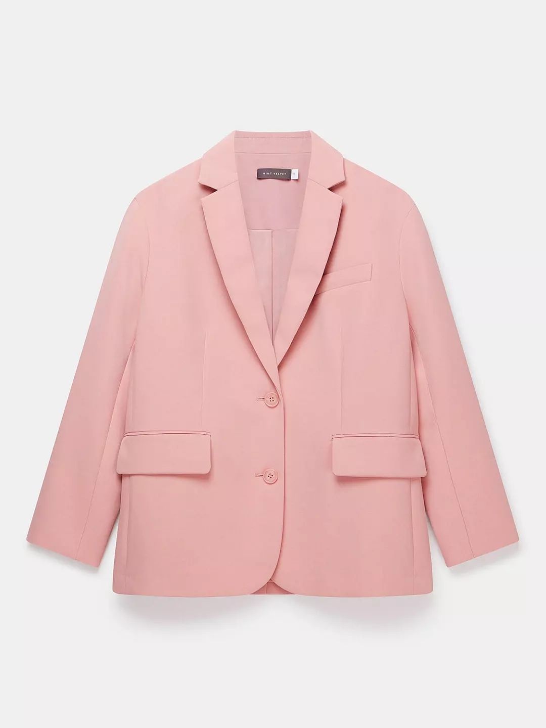 Mint Velvet Oversized Single Breasted Tailored Blazer, Pink | John Lewis (UK)