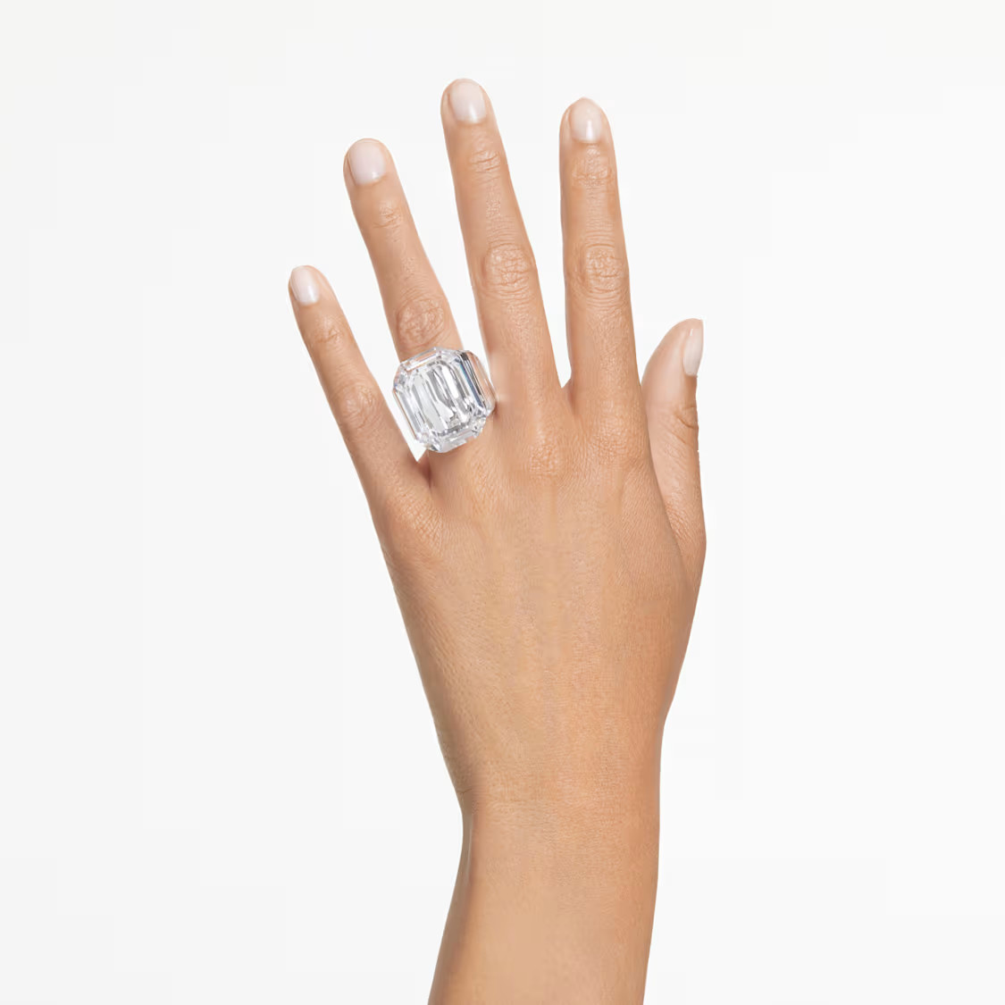 Lucent cocktail ring, Octagon cut, White by SWAROVSKI | SWAROVSKI