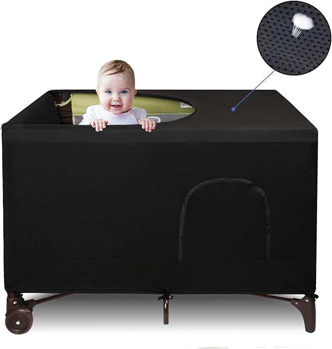 Dofilachy Blackout Cover for Pack N Play - Crib Blackout Cover Tent - Canopy Cover - Breathable T... | Amazon (US)