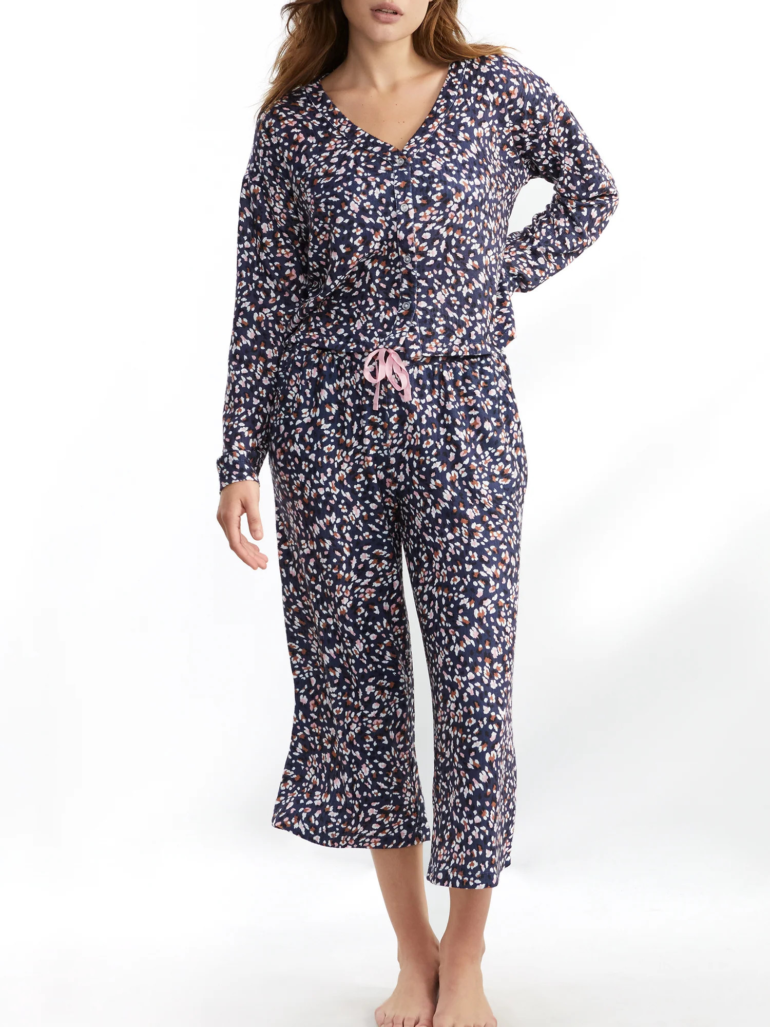Splendid Women's Cardigan Knit Cropped Pajama Set | Shop Simon