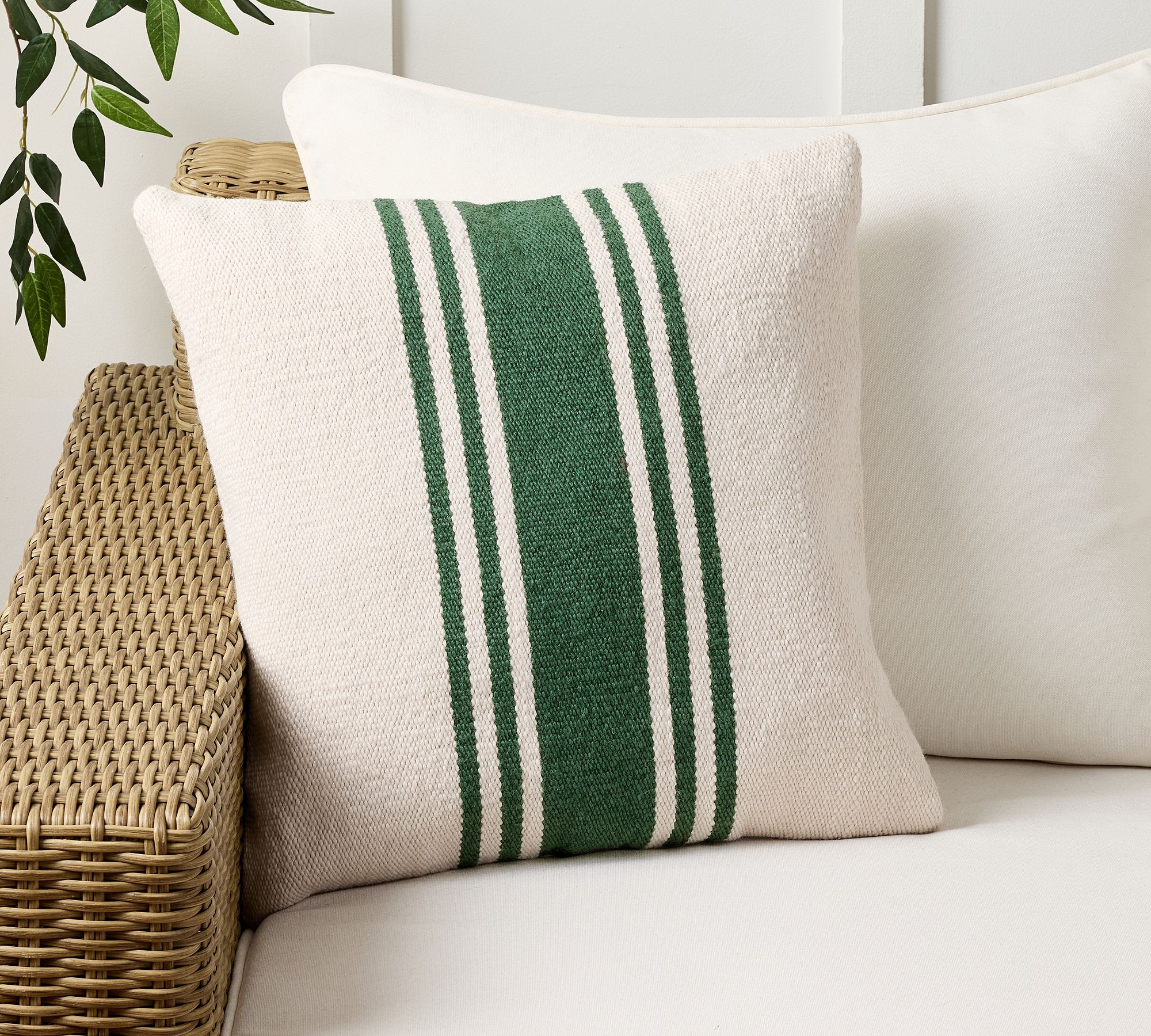 Modern Farmhouse Striped Outdoor Pillow | Pottery Barn (US)