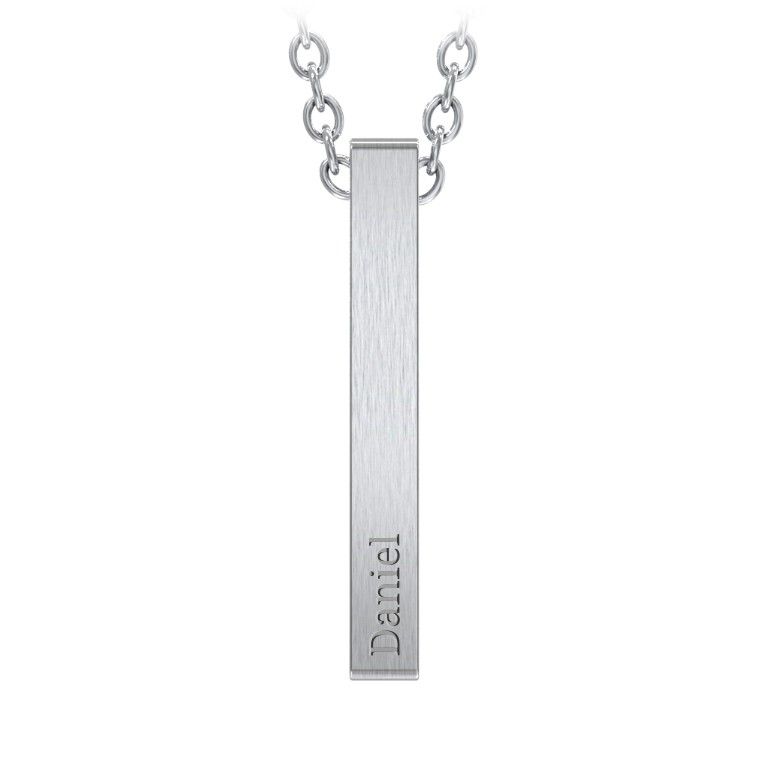 Men’s Engravable Vertical 3D Bar Necklace | Jewlr