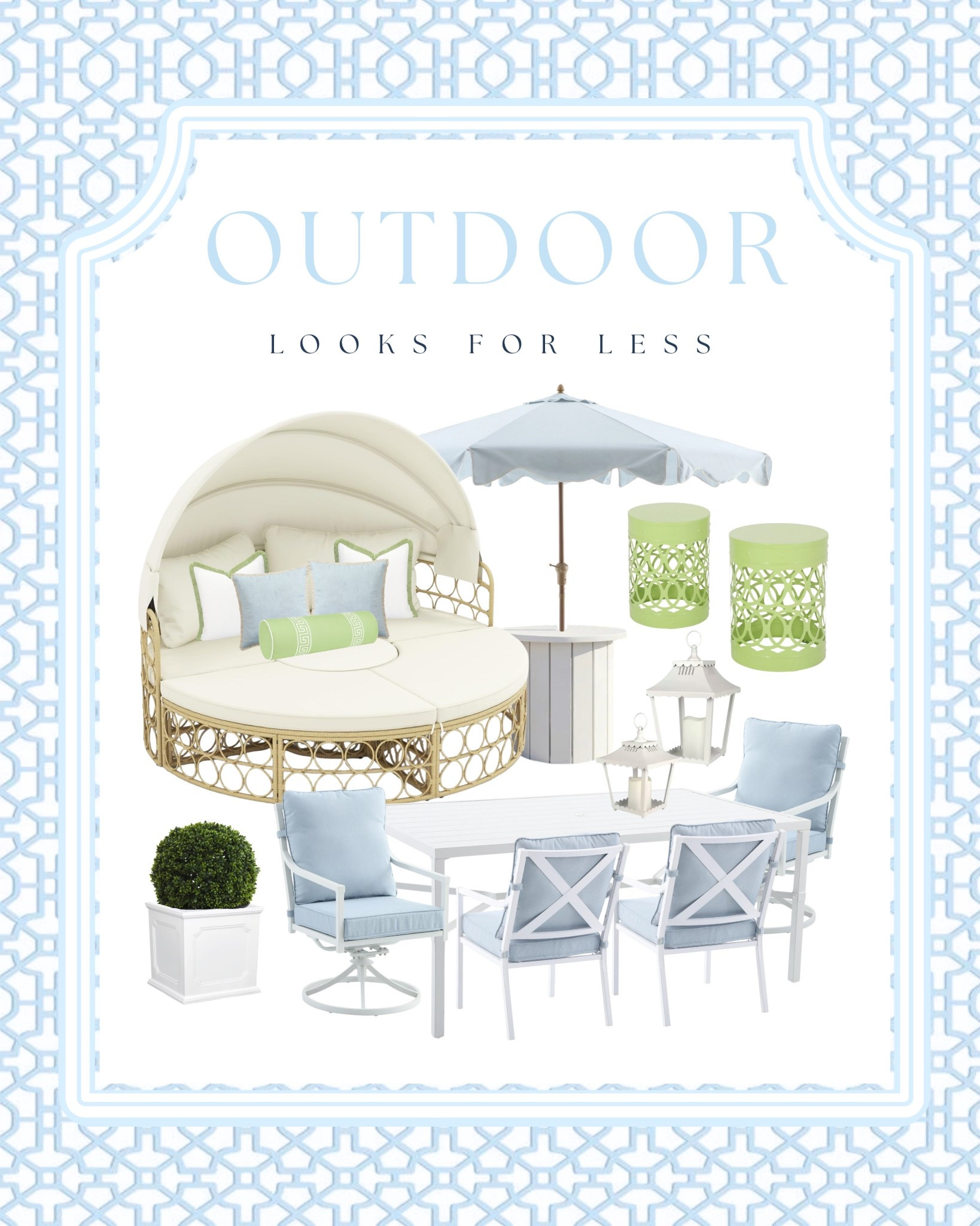 Outdoor Decor Finds for less 🌿
This coastal-inspired patio setup features affordable outdoor furniture that looks designer without the price tag. From the round rattan daybed to the classic outdoor dining set, these budget-friendly patio finds are perfect for summer entertaining.

#LTKHome #LTKSaleAlert