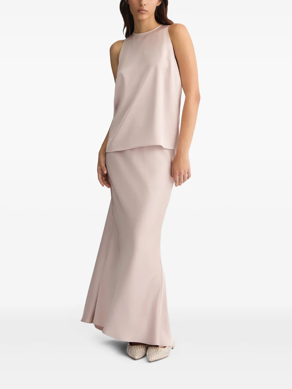 LIU JO Long Satin Skirt | Pink | FARFETCH | Farfetch Global