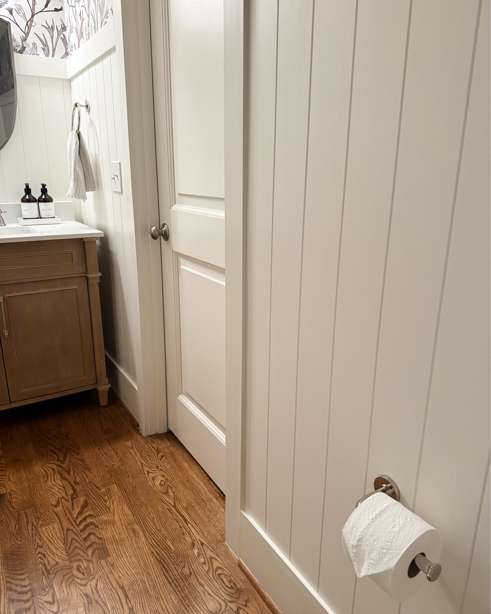 Bathroom hardware, towel ring, toilet paper holder, polished nickel bathroom hardware 

#LTKHome