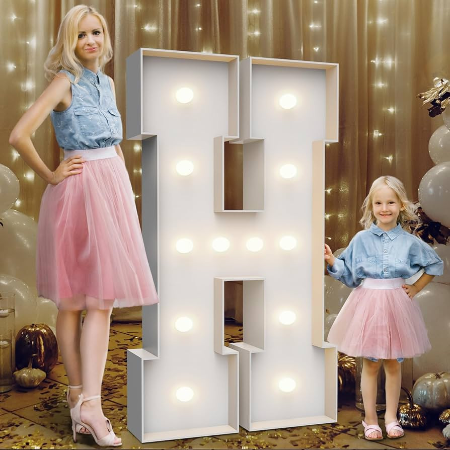4FT Marquee Light Up Letters H,Party Decoration Large Marquee Light Up Letters with Weighted Wate... | Amazon (US)