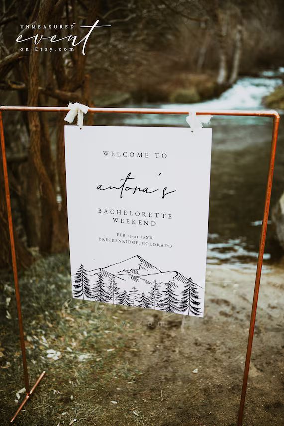 ANTORA Mountain Bachelorette Welcome Sign Template, Ski Bachelorette Welcome Poster, Snowboarding... | Etsy (US)