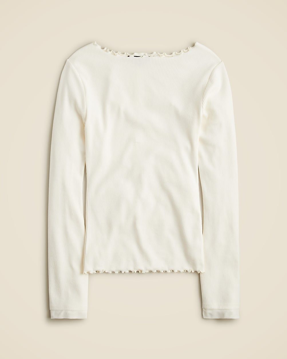 Vintage rib boatneck T-shirt with lettuce trim | J. Crew US