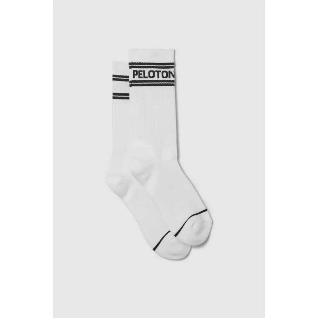Cotton Crew Sock - Peloton Logo in White at Nordstrom, Size Medium | Nordstrom