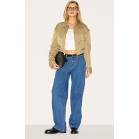 Dark Blue Mid Rise Straight Leg Jeans | PrettyLittleThing US