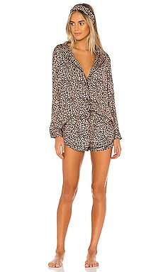 Plush Cheetah PJ & Headband Set in Black & Brown Multi from Revolve.com | Revolve Clothing (Global)