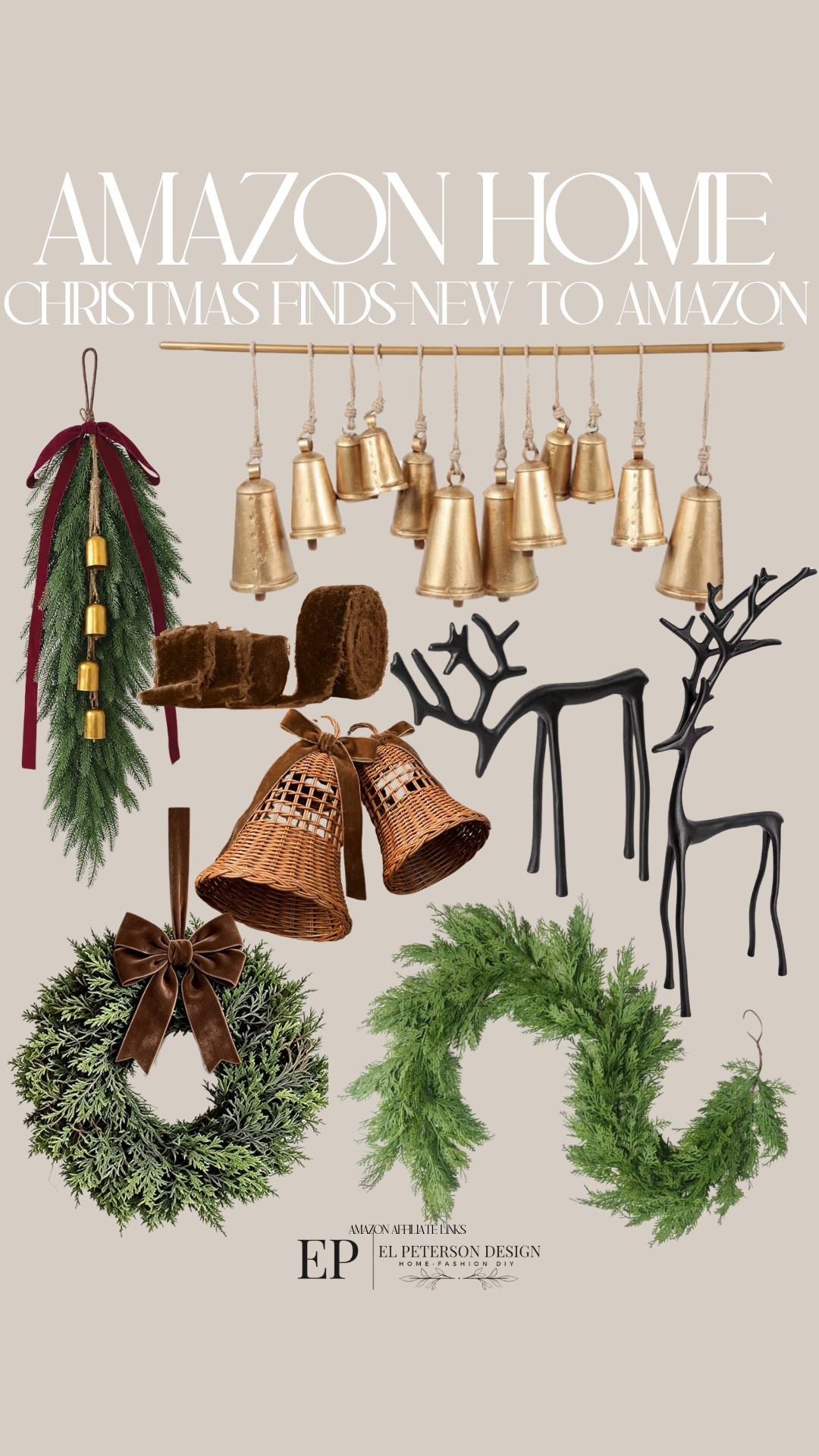 Amazon
Christmas Finds- new on Amazon
Wreath
Garland
Bells
Ribbons
Reindeers

#LTKHome