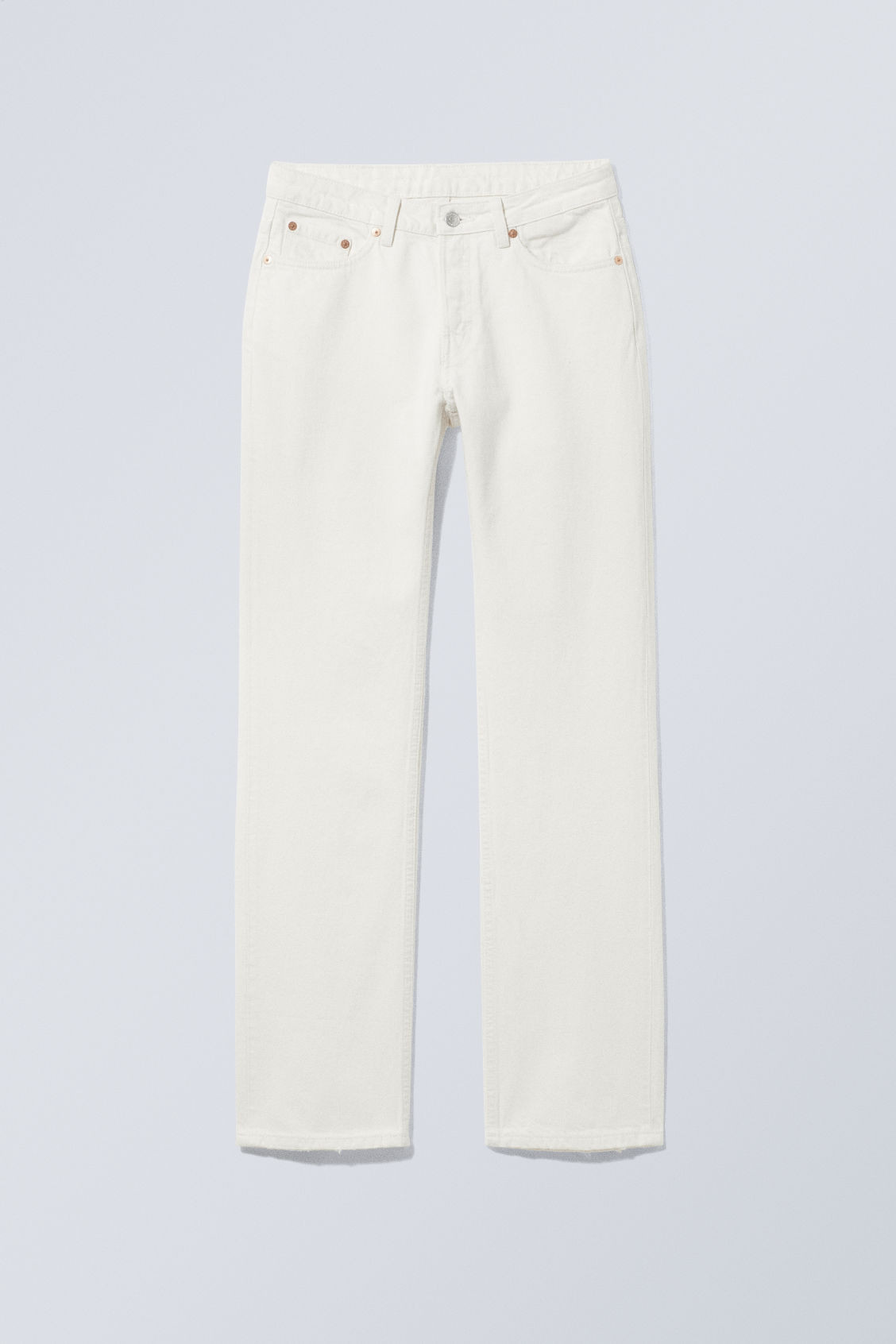 Pin Mid Straight Jeans - White | Weekday