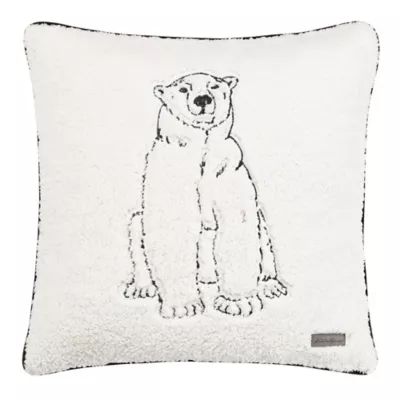 Eddie Bauer® Cozy Polar Bear Fleece Sherpa Square Pillow in Natural | Bed Bath & Beyond | Bed Bath & Beyond