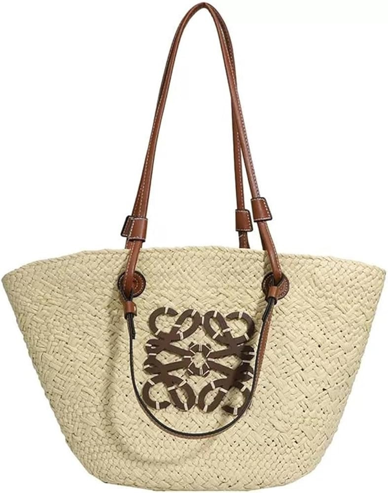 Straw Beach Bag, Large Woven Tote Bag for Women, Shoulder Beach Bag Handbag, Retro Boho Bag for S... | Amazon (US)