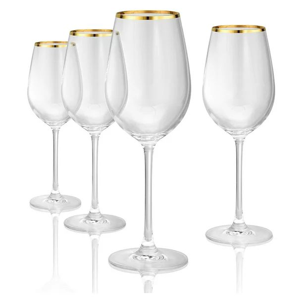 Artland Gold Band Red Wine Glasses - Set of 4 - Walmart.com | Walmart (US)