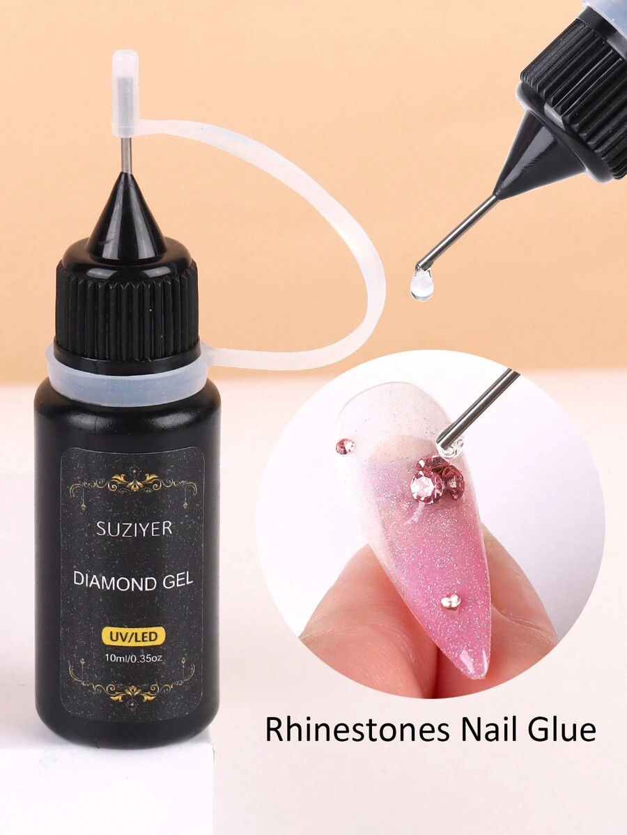 10ml Super Strong Adhesive Rhinestone Nail Gel Glue No Wipe UV LED Nail Polish Vanish Manicure Ac... | SHEIN