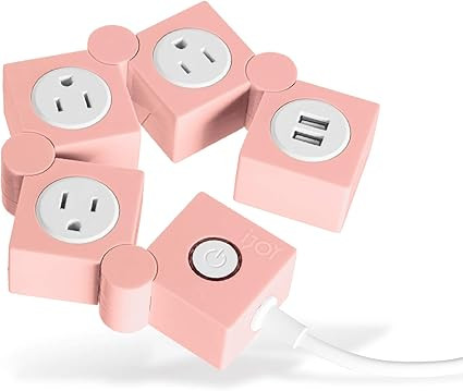 iJoy Rotating Surge Protector- 3 AC Outlets and 2 USB Charging Ports with 5 Ft Extension Cord- Po... | Amazon (US)