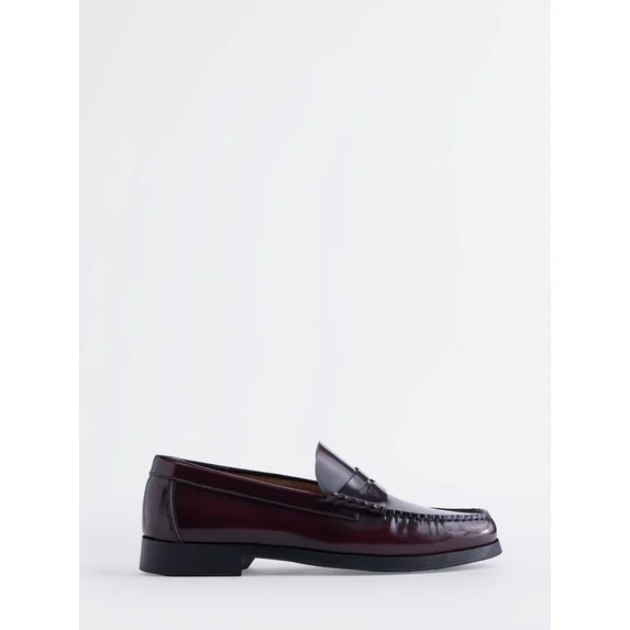 Free Assembly Men's Leather Moc Toe Penny Loafers | Walmart (US)