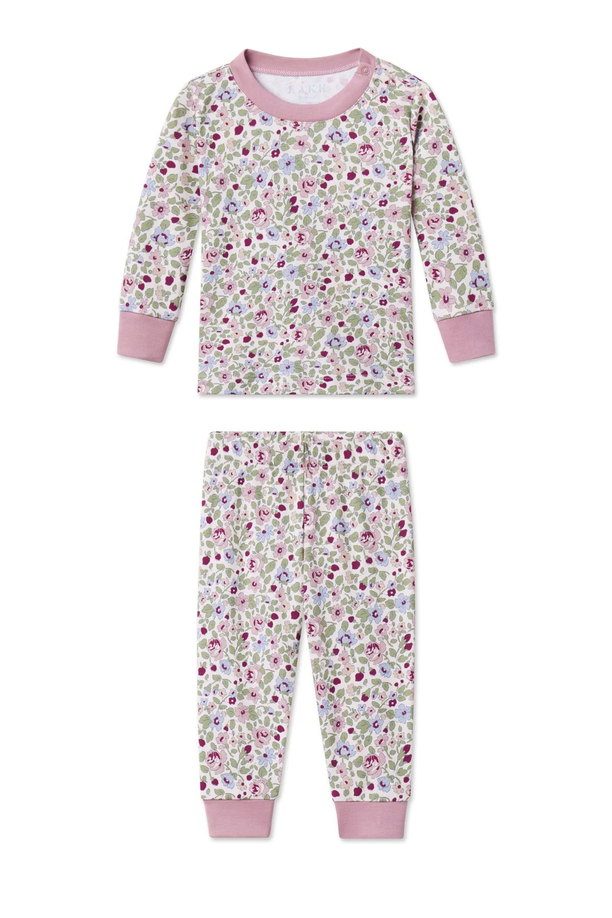 Baby Long-Long Set in Plum Elizabeth Floral | Lake Pajamas