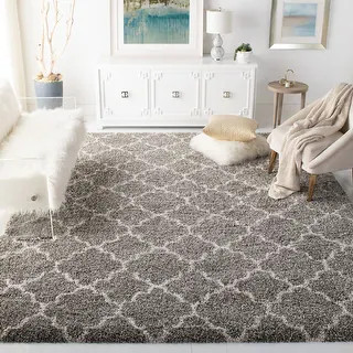 Safavieh Hudson Shag Vitchka Glamour Trellis Rug - 6' x 9' - Ivory/Grey | Bed Bath & Beyond