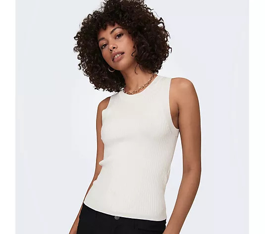 JDY Aya Racer Neck Knitted Top - QVC UK | QVC UK
