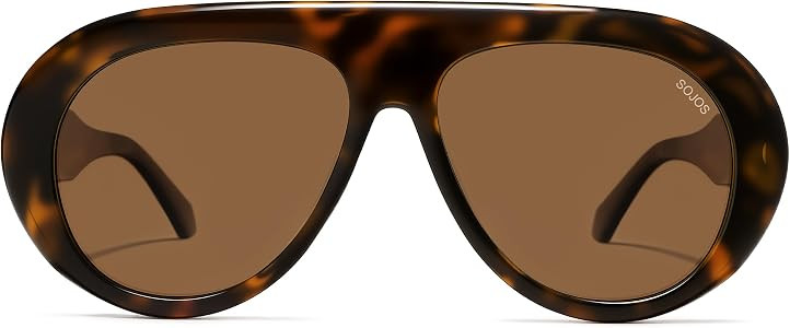 SOJOS Trendy Oversized Polarized Aviator Sunglasses Womens Men SJ2390 | Amazon (US)