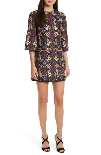 Women's Alice + Olivia Coley Embroidered Bell Sleeve Dress | Nordstrom