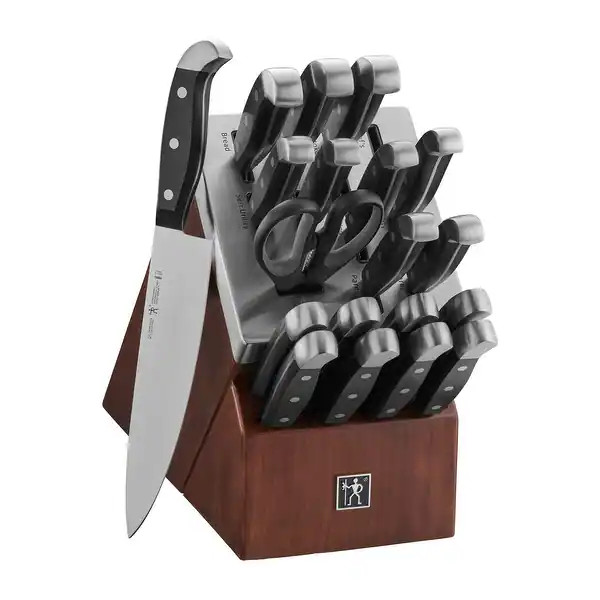 Henckels Statement 20-pc Self-Sharpening Knife Block set, Red Dark Brown block, Stainless Steel -... | Bed Bath & Beyond