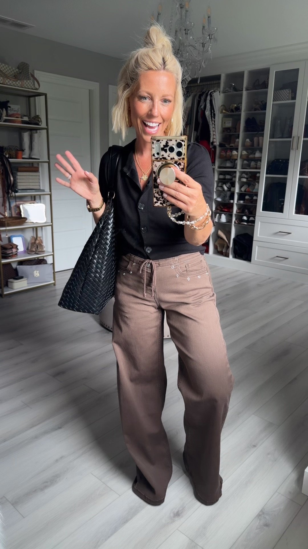 Top small
Pants small (I’m 5’4” for reference)

#LTKmomlife #LTKootd #LTKSeasonal