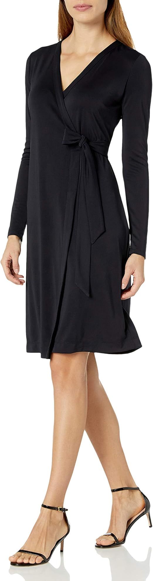 Lark & Ro Women's Signature Compact Matte Jersey Long Sleeve Wrap Dress | Amazon (US)