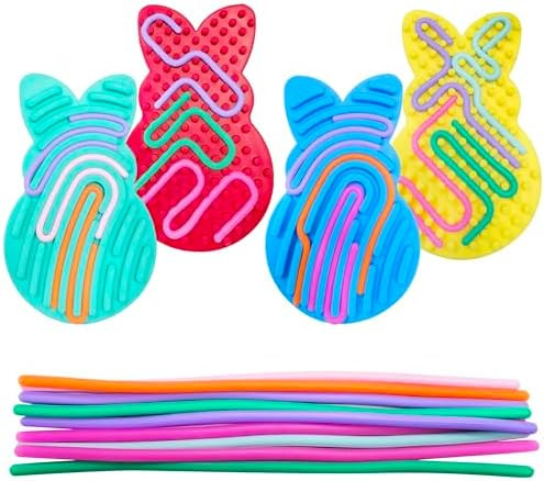 4 Pcs Easter Bunny Sensory Activity Board Toys Double-Side Silicone Fidget Toy for Kids Boys Girl... | Amazon (US)